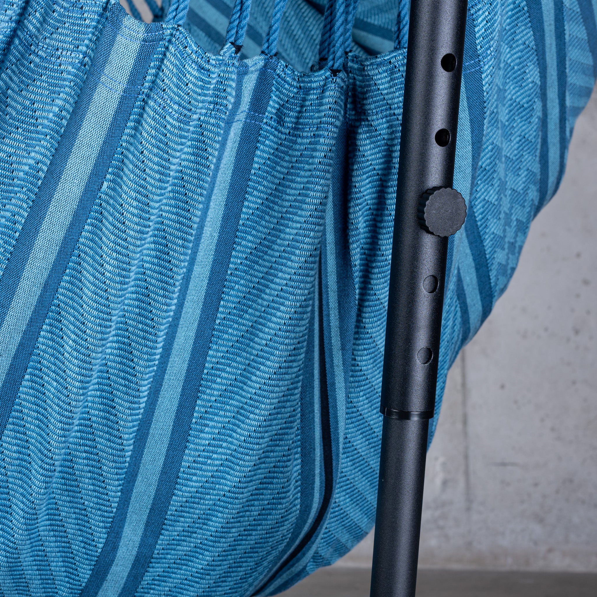 Fiji Organic Blue Zebra – Hängesessel Comfort Size aus Bio-Baumwolle mit verzinktem Stahl-Gestell - Image 3