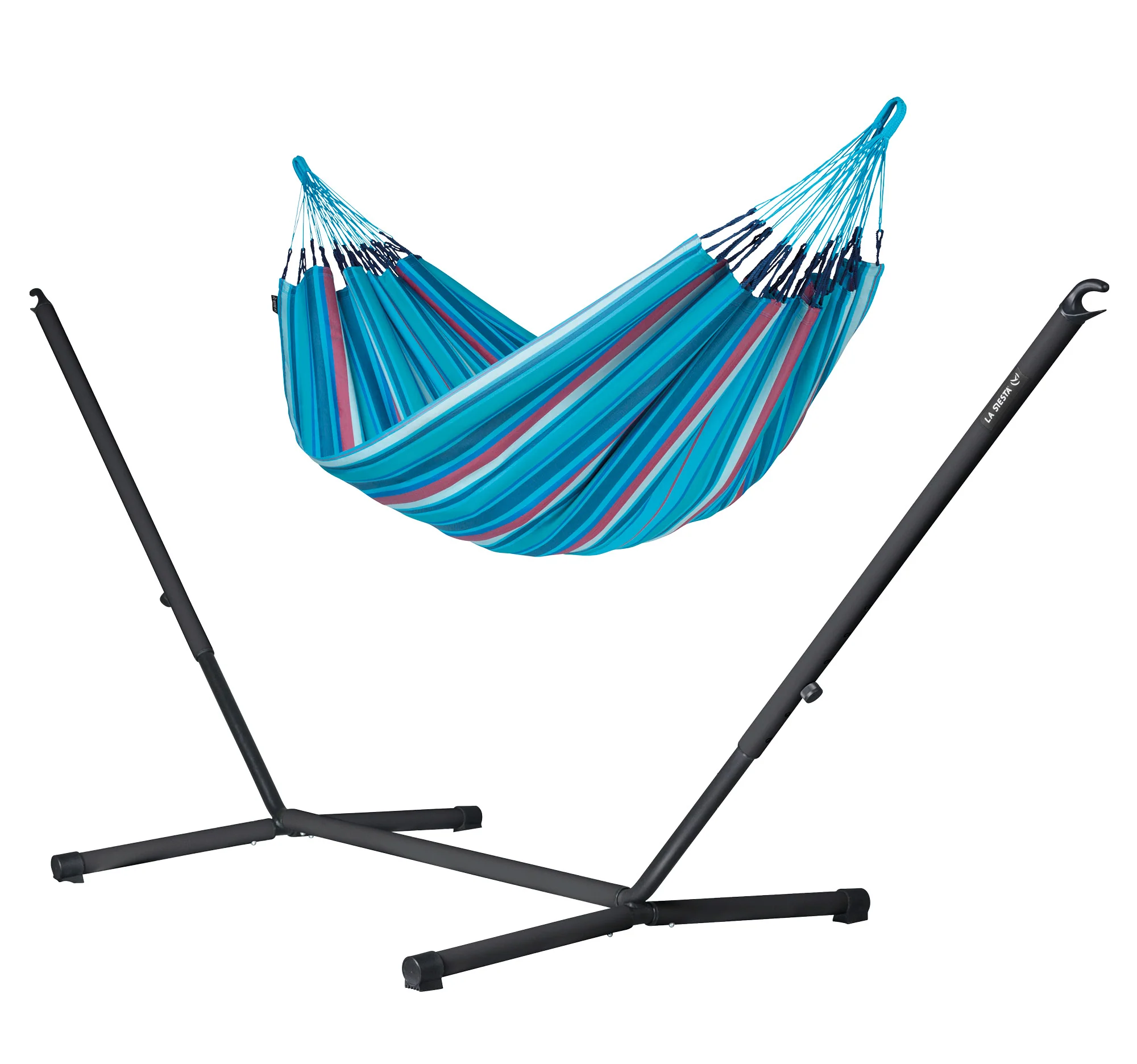 Nautico Outdoor Anthracite Wave - King Size Hängematte Outdoor mit Gestell aus verzinktem Stahl