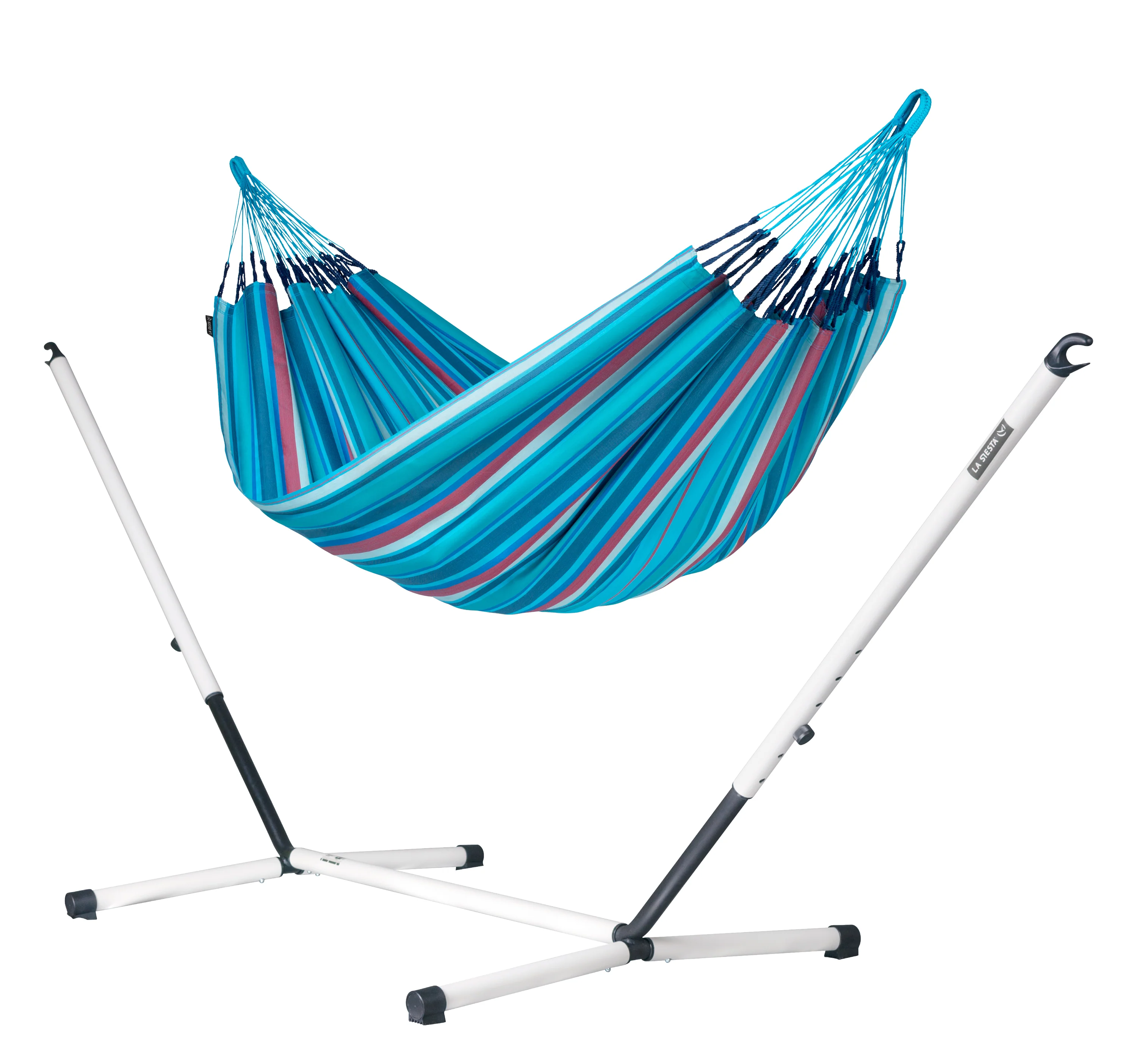 Nautico Outdoor Cool Grey Wave - Double Size Hängematte Outdoor mit Gestell aus verzinktem Stahl